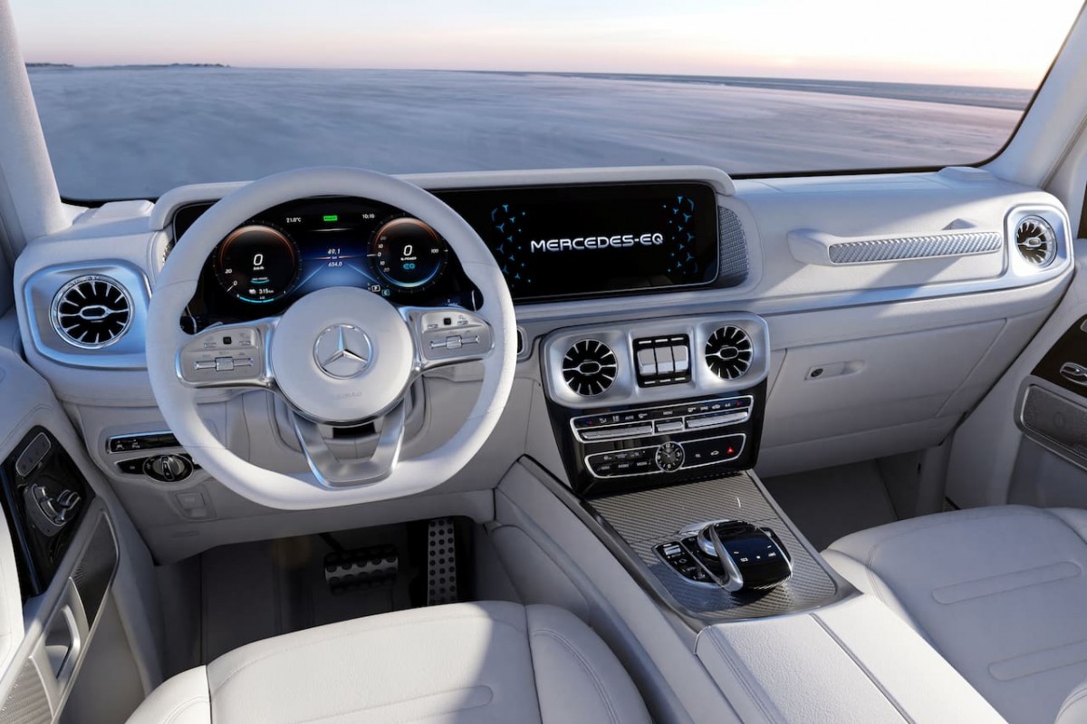 The interior of Mercedes-Benz EQG