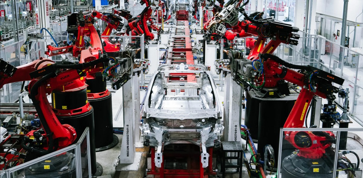 Tesla's Giga Shanghai production line