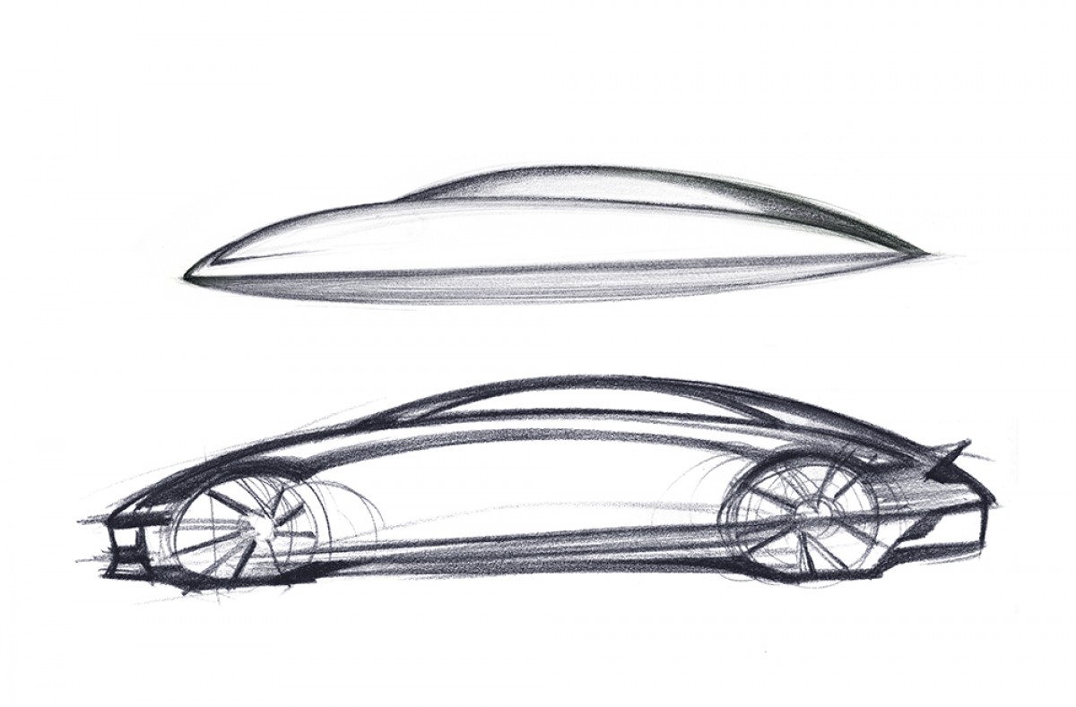 Sketch of Hyundai Ioniq 6