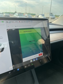 Tesla Android Project in action - driving around with Apple Maps and listening to Apple Music