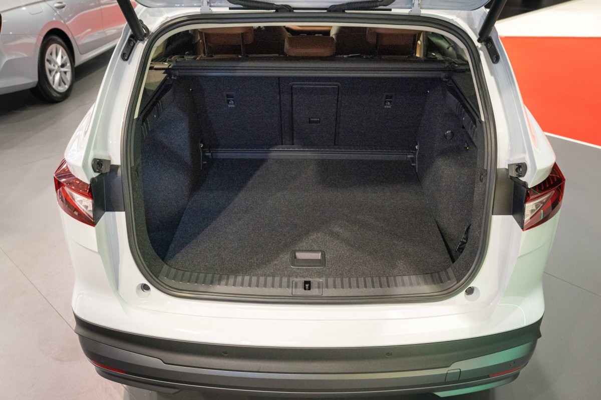 The trunk of Enyaq iV can swallow holiday gear without a problem