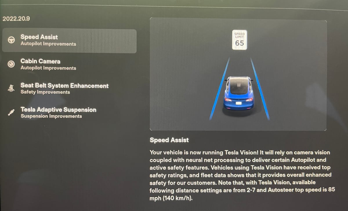 Tesla Vision update rolls out to older models, radar plans are binned