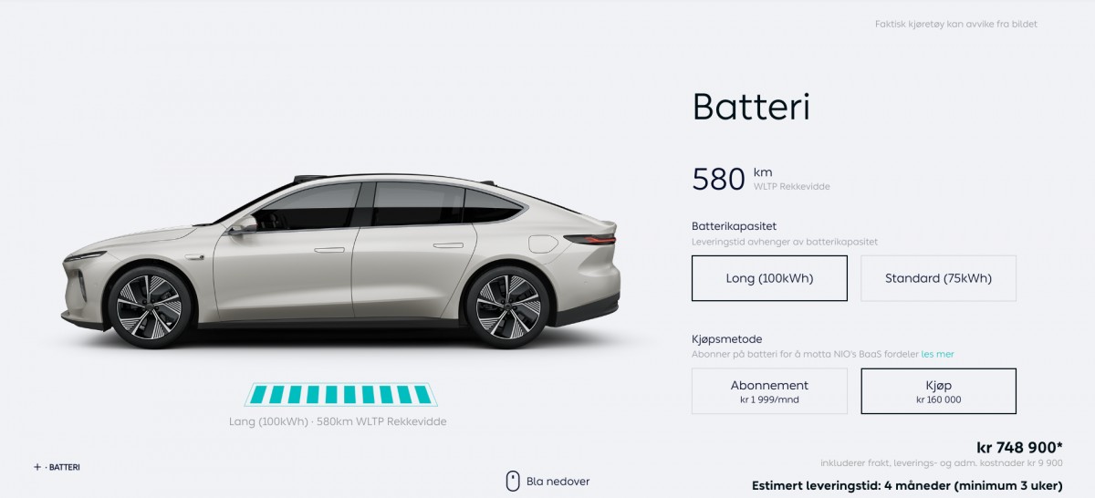 Nio ET7 is cheaper in Norway than in China