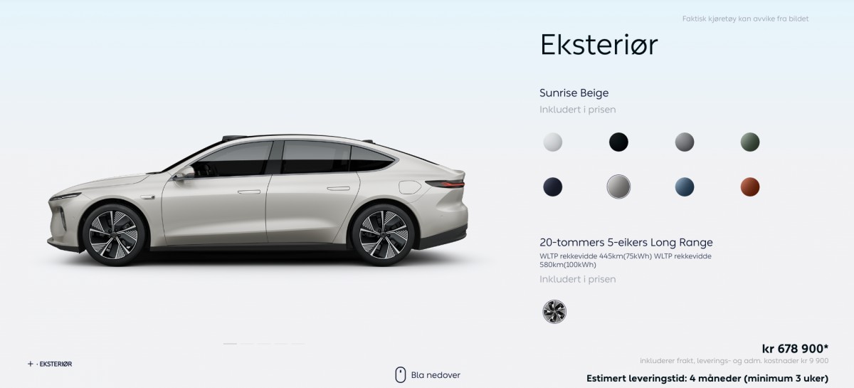 Nio ET7 is cheaper in Norway than in China