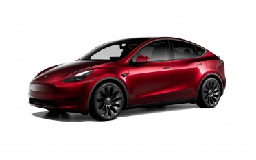 Model Y in Quicksilver and Midnight Cherry Red