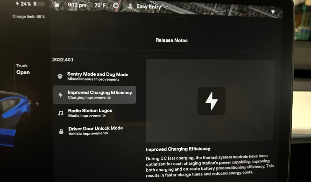 Tesla's new software update improves charging efficiency 