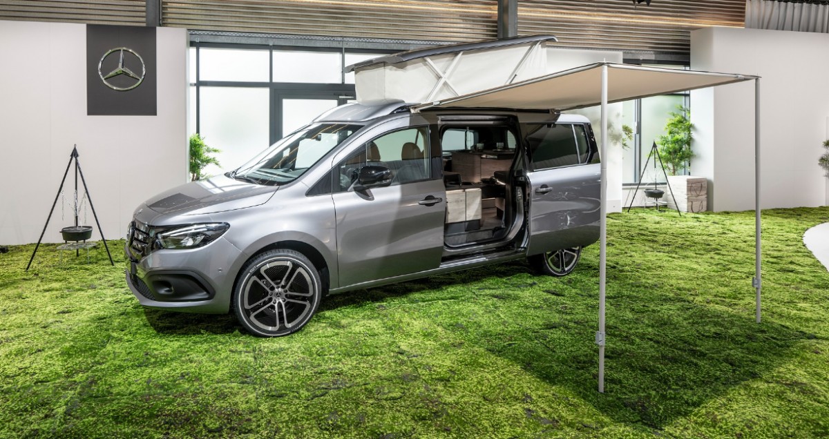 Mercedes EQT Marco Polo is a small electric camper with 280 km