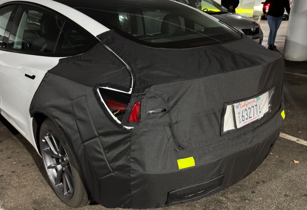 Refreshed Tesla Model 3 spotted in Santa Cruz, California