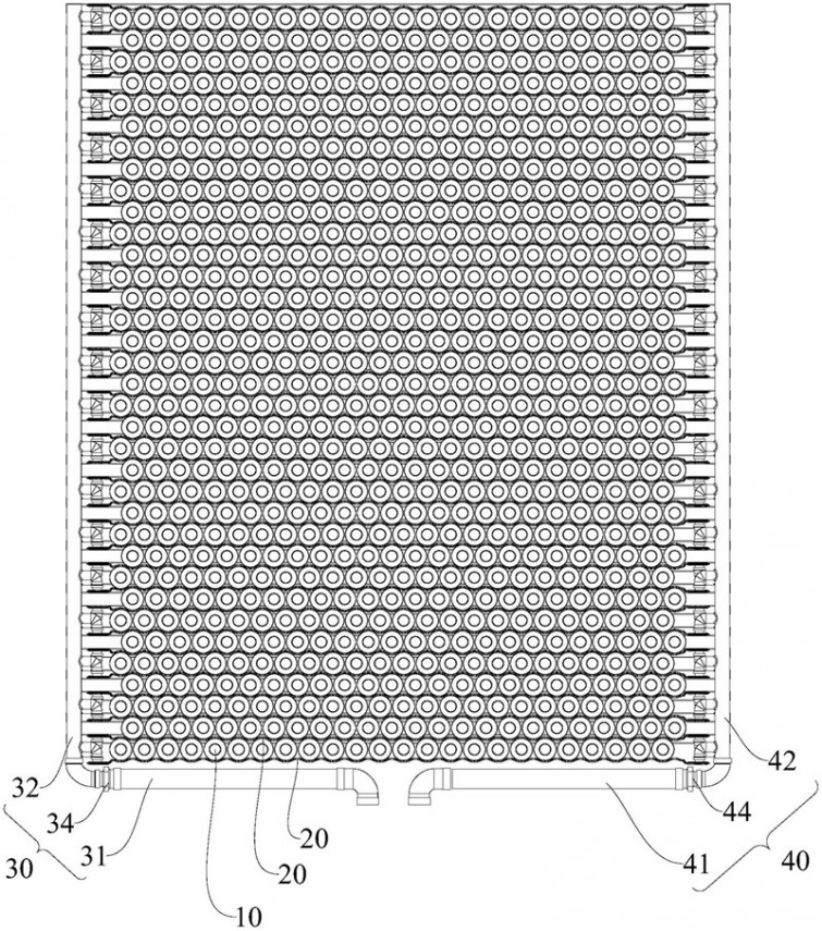 A schematic of the battery's internals