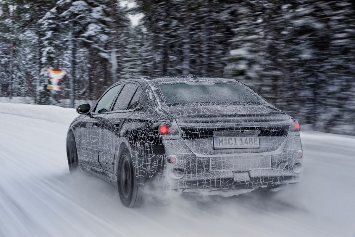 Electric BMW i5 handles snow and ice with ease