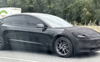 Facelifted Tesla Model 3 spotted once again with different tailights and new cameras
