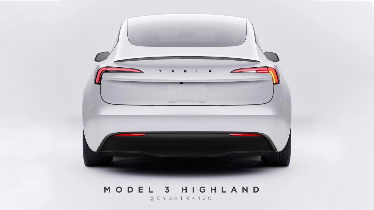 Artist's impression of what the Model 3 Highland may look like - courtesy of @CYBRTRK420