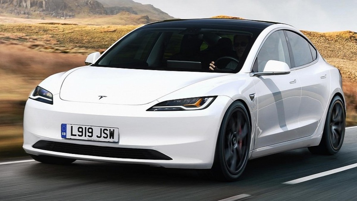 Yet another render based on spy photos of the Model 3 Highland