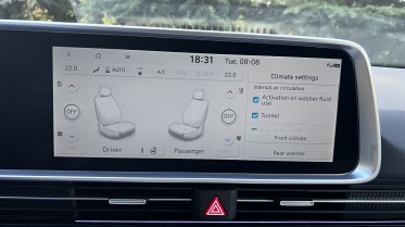 Seat climate controls are located in the center screen, separate from all other climate controls.
