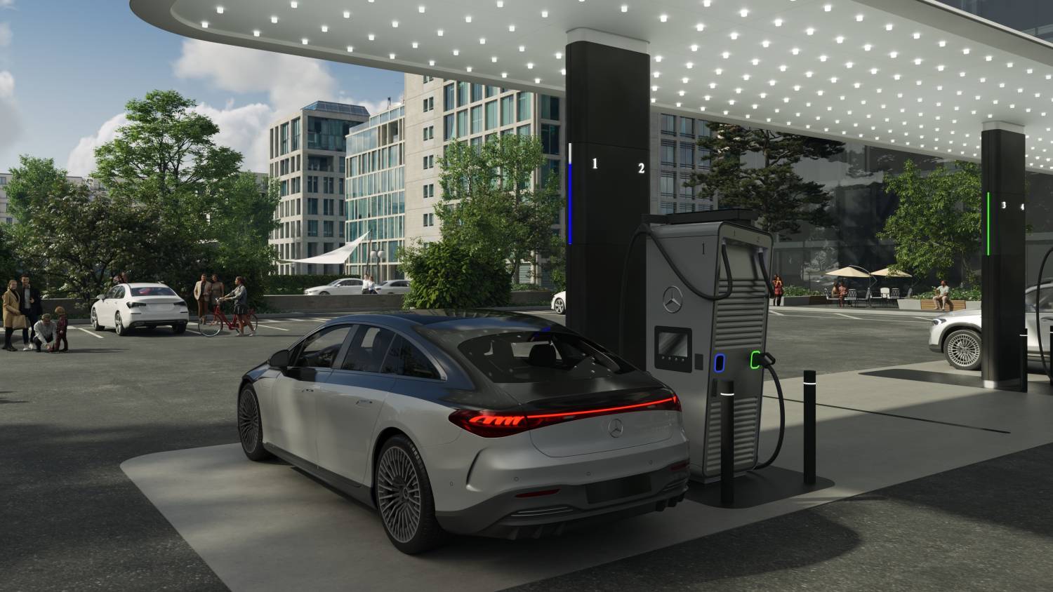 Mercedes&#8217; first fast charging stations will open in October in the US, China, and Germany