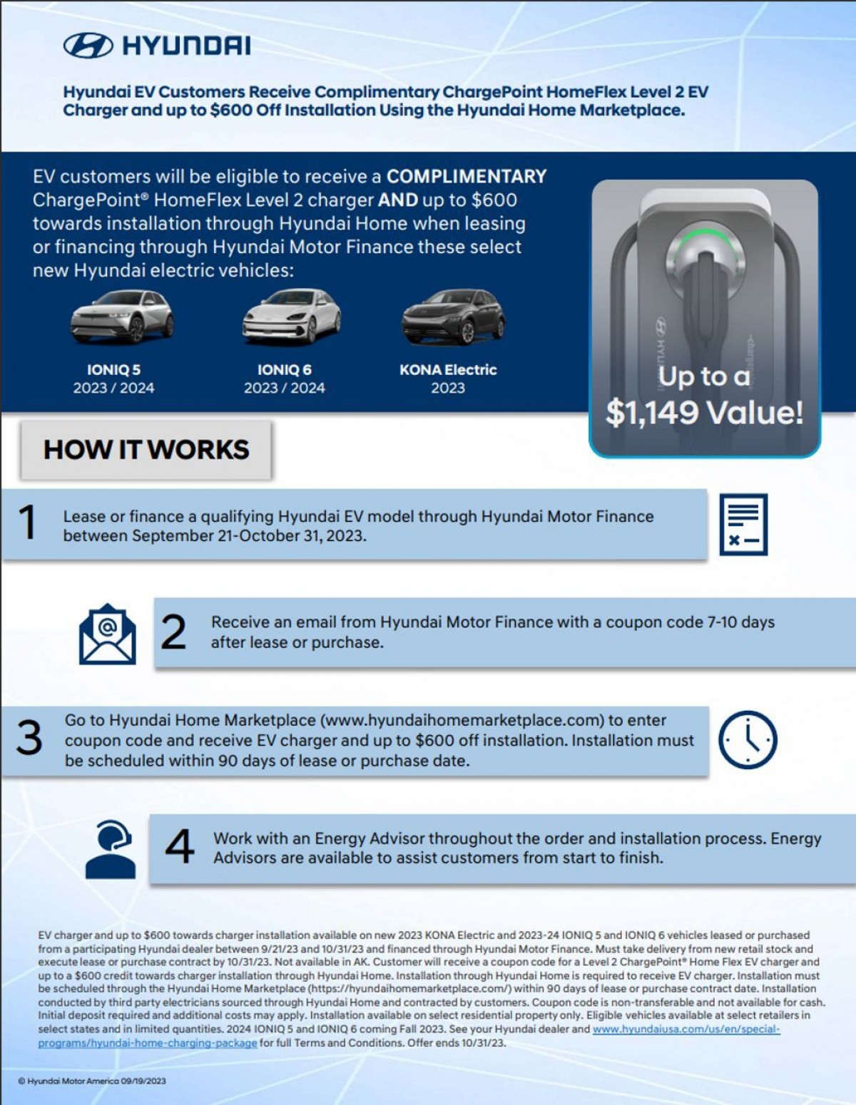 Hyundai entices U.S. buyers with complimentary chargers for Ioniq and Kona EVs