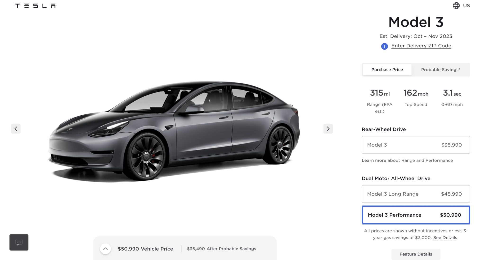 После невыполнения целевых показателей продаж Tesla снижает цены на Model 3 и Model Y в США.