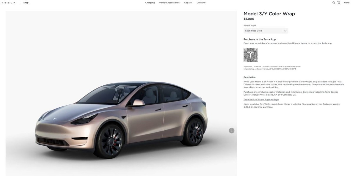 Tesla wraps up its cars in new colors