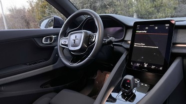 The dashboard of the Polestar 2 is very beautiful. but we would trade the fake wood for something more  substantial.