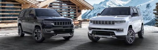 Left: Jeep Wagoneer '63 | Right: Current ICE Wagoneer and Grand Wagoneer