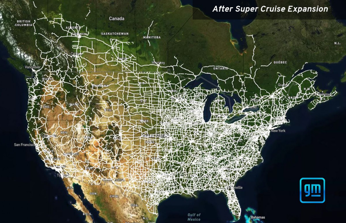 GM's Super Cruise now covers 750,000 miles of roads