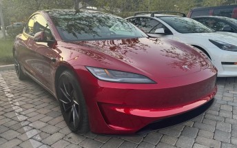 Tesla Model 3 Ludicrous version poses for exterior and interior photo shoot