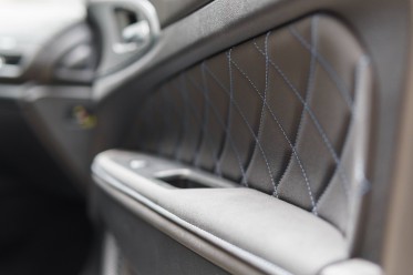 Quilted leather dominates the interior.