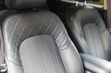 Quilted leather dominates the interior.