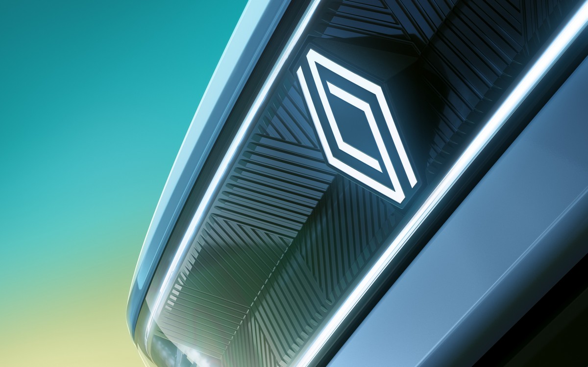 Der Renault 4 E-Tech electric lächelt auf den ersten offiziellen Teaser-Bildern