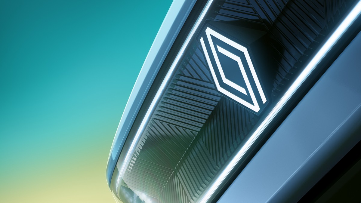 Der Renault 4 E-Tech electric lächelt auf den ersten offiziellen Teaser-Bildern