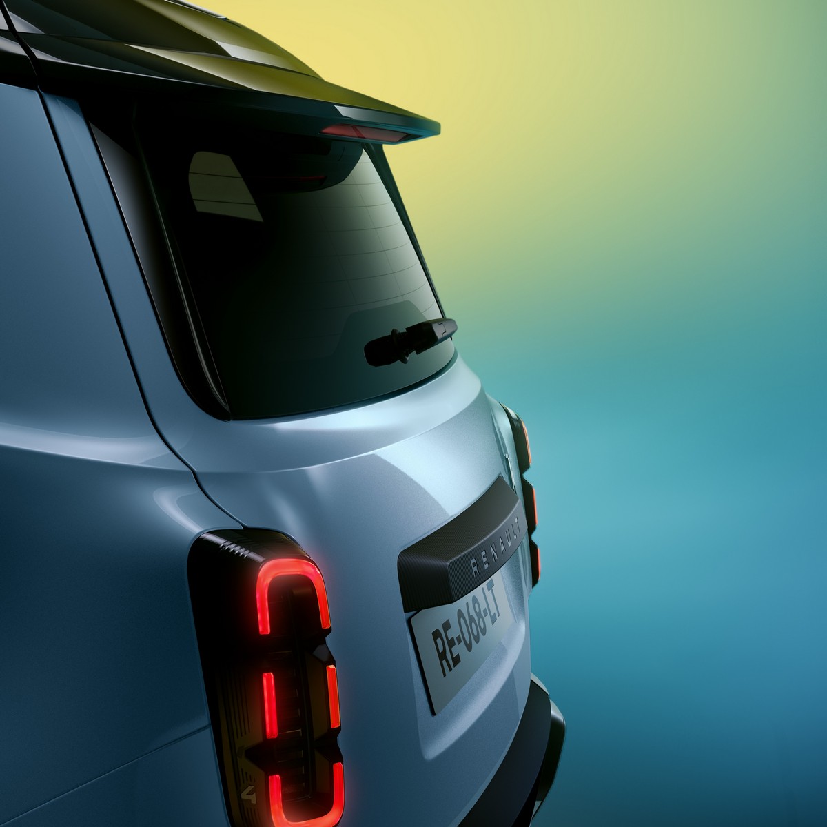 Der Renault 4 E-Tech electric lächelt auf den ersten offiziellen Teaser-Bildern