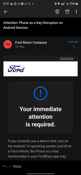 Ford's emailed notice to its customers