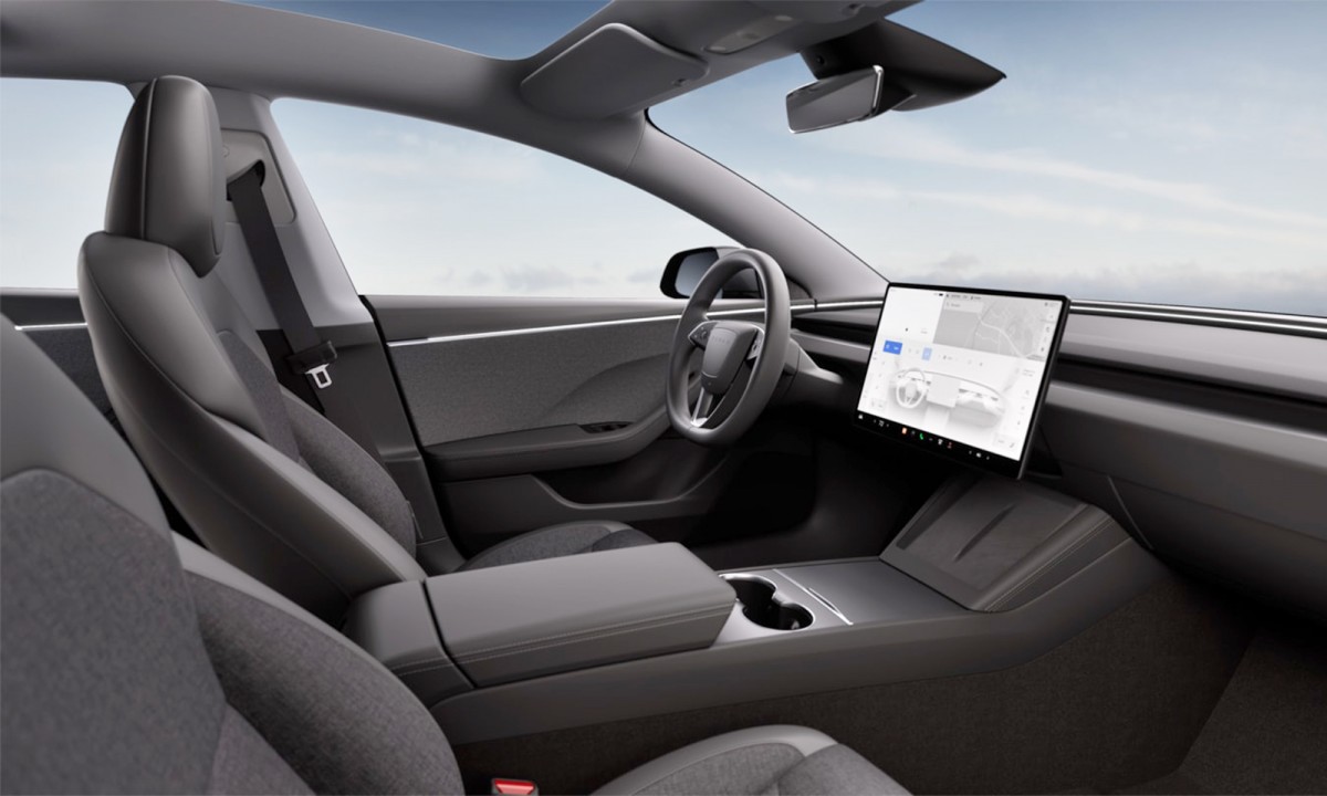 Fabric interior of the Mexican Tesla Model 3