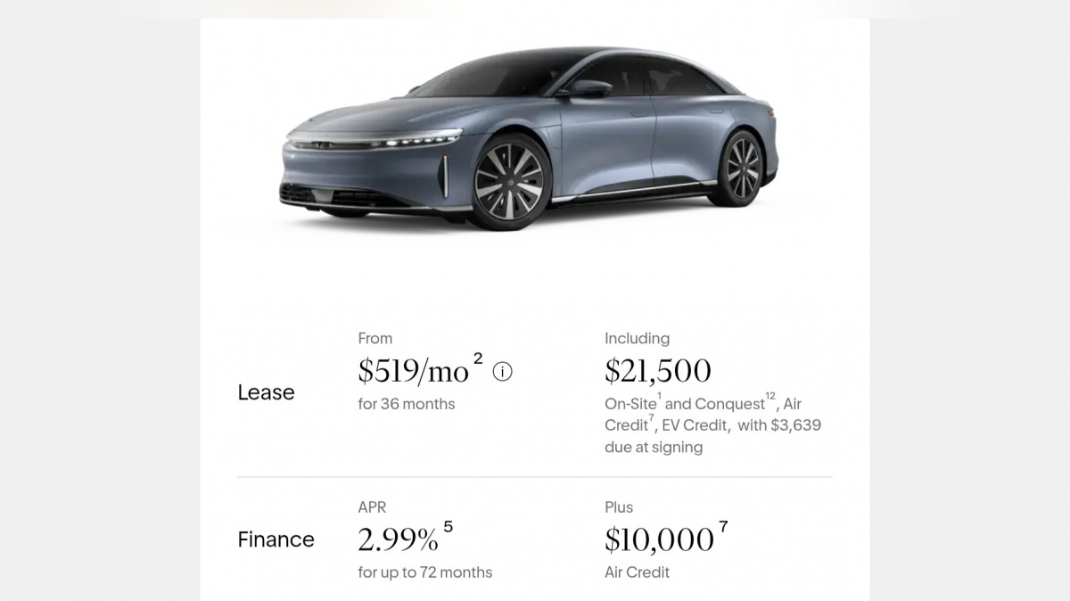 Lucid entices EV shoppers with deepest price cuts to date for the Air sedan