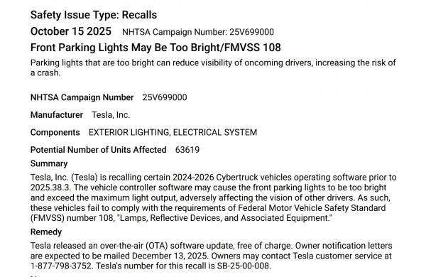 Tesla's latest recall reveals real Cybertruck production numbers