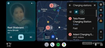 EV charging station speed in Google Maps on Android Auto