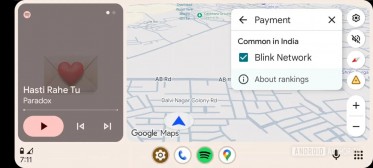 EV charging station payment filter in Google Maps on Android Auto