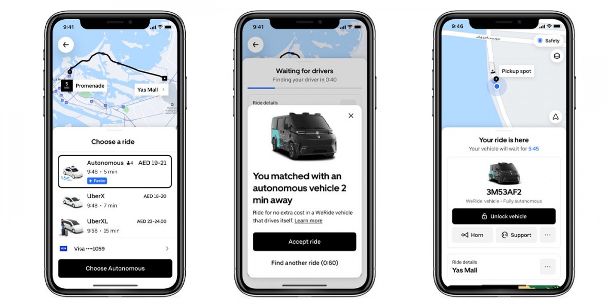 Uber and WeRide launch true driverless taxi service in Abu Dhabi