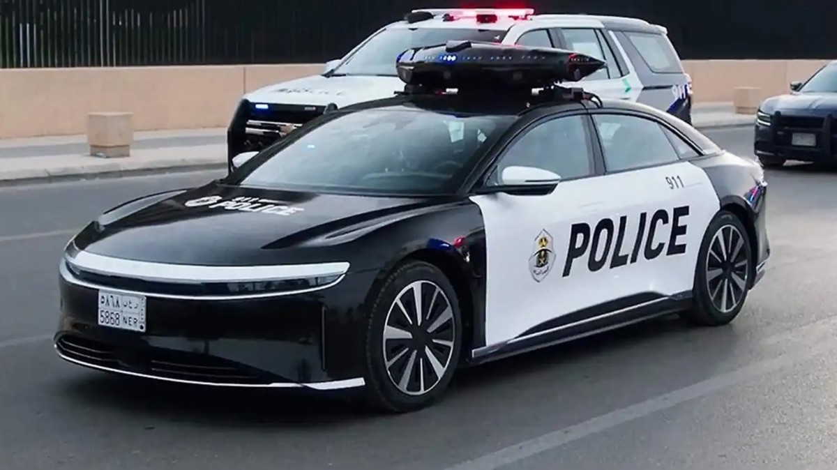 Lucid Air police patrol vehicle in Saudi Arabia - source: Lucid Motors