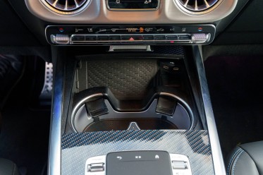 Useful features between the front passengers.