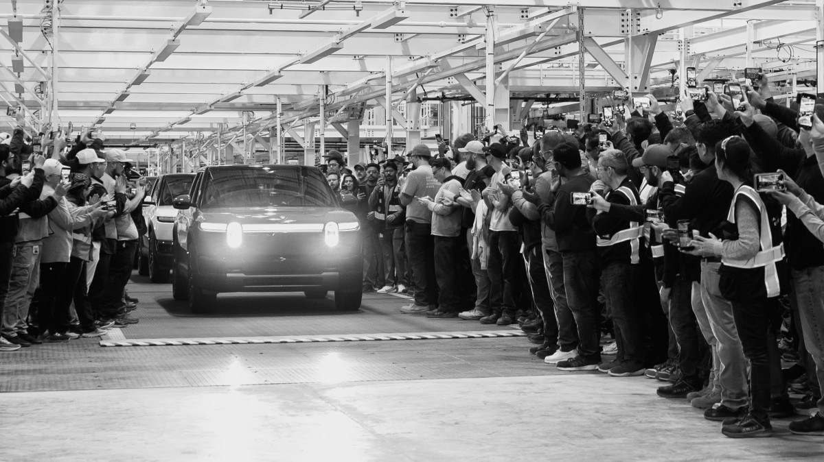 Rivian celebrates first R2 units rolling off production line - source: Rivian
