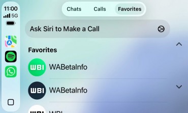 WhatsApp for CarPlay app beta Favorites and contact info screens