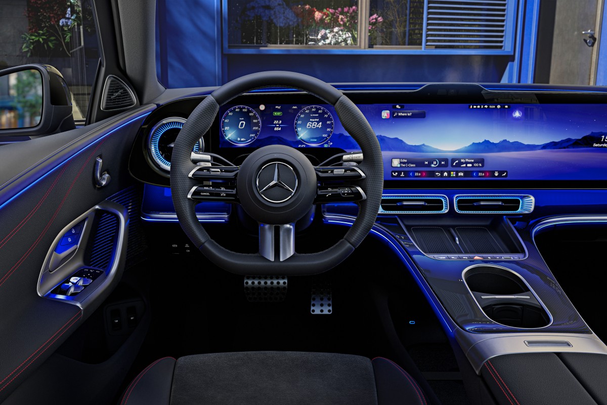 The interior of the all-new all-electric Mercedes C-Class