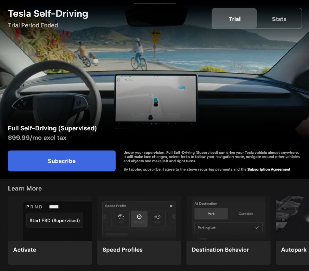 You can now subscribe to FSD with one tap